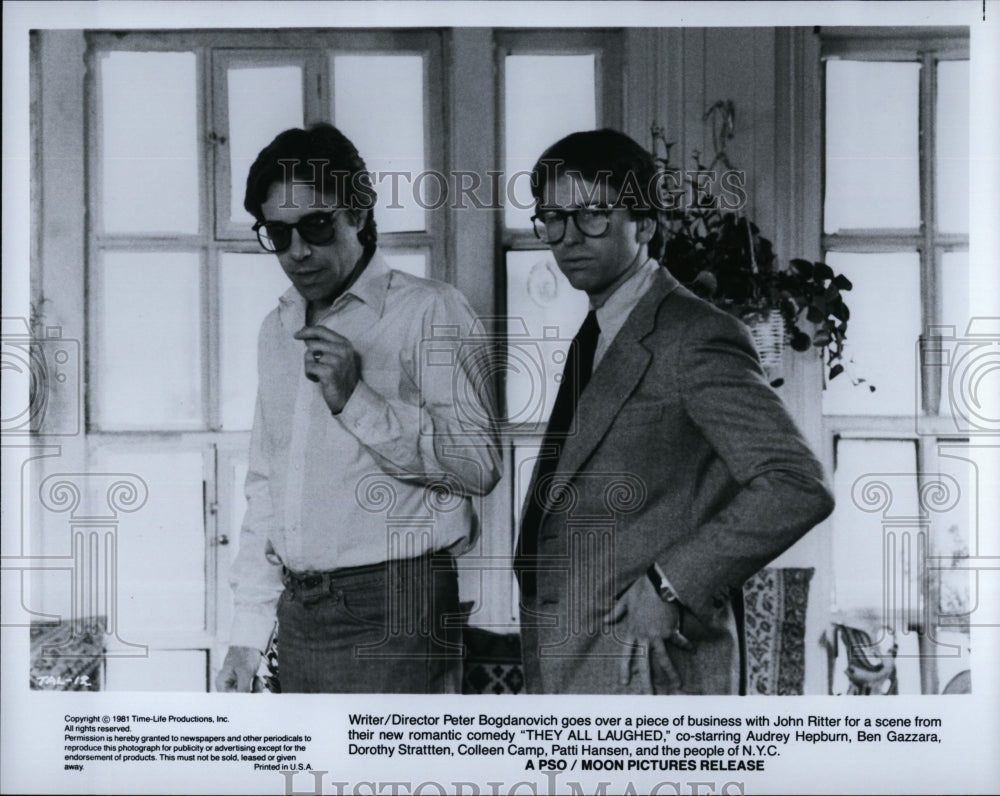 1981 Press Photo Actors John Ritter &amp; Direcotr of &quot;They All Laughed&quot;- Historic Images