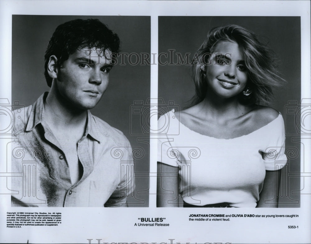 1986 Press Photo &quot;Bullies&quot; Jonathan Crombie and Olivia D&#39;Abo- Historic Images