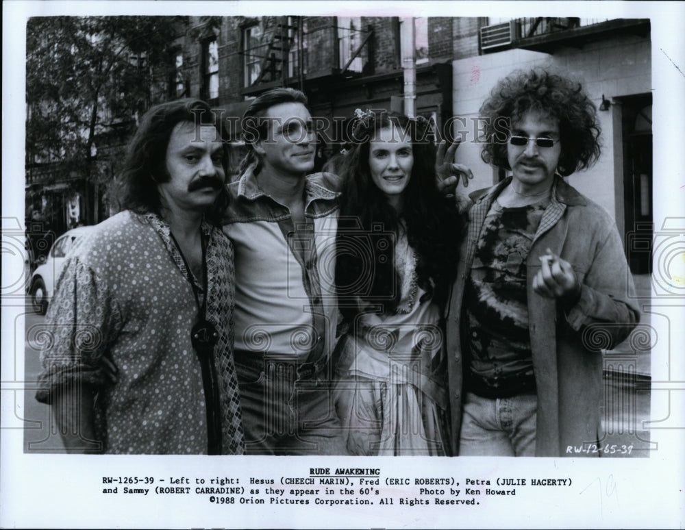 1988 Press Photo Cheech Marin Eric Roberts Julie Hagerty Robert Carradine Actor- Historic Images