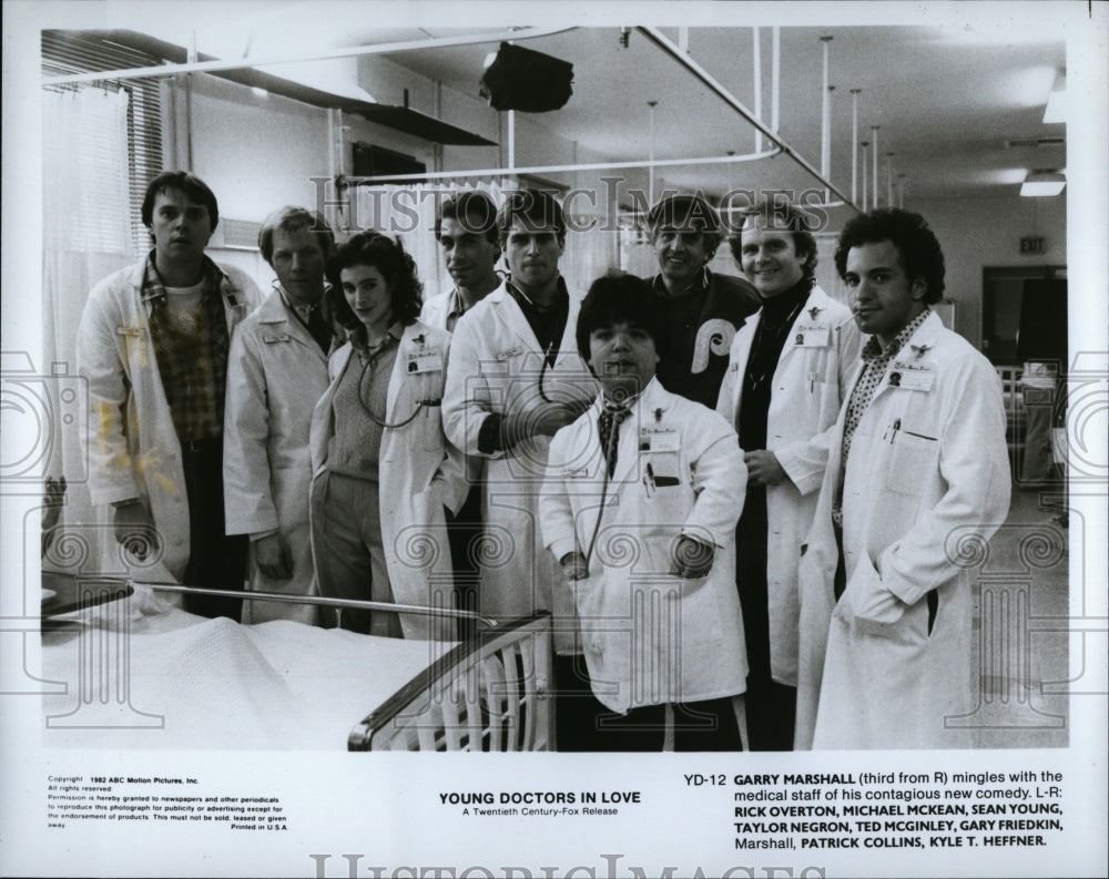 1982 Press Photo Young Doctors In Love, Garry Marshall, Rick Overton, M. McKean- Historic Images