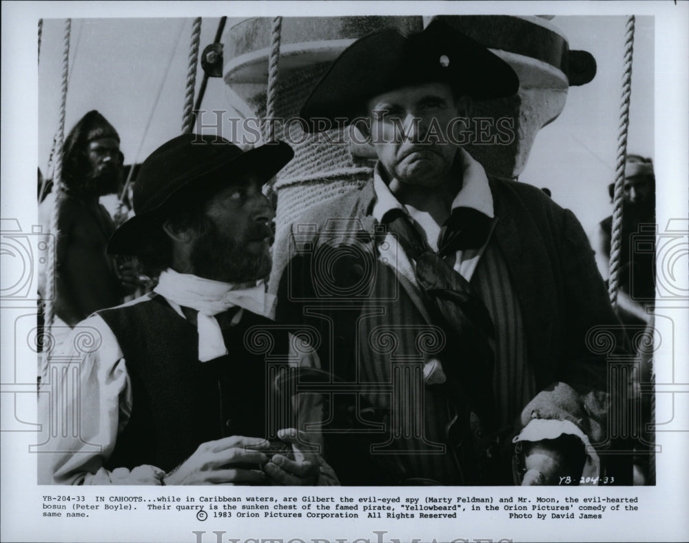 1983 Press Photo Marty Feldman and Peter Boyle in &quot;Yellowbeard&quot;- Historic Images