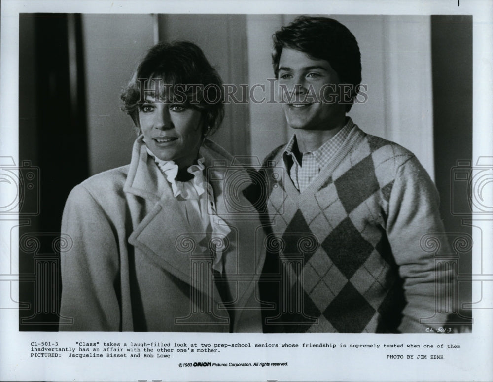 1983 Press Photo Rob Lowe &amp; Jacqueline Bisset star in &quot;Class&quot;- Historic Images