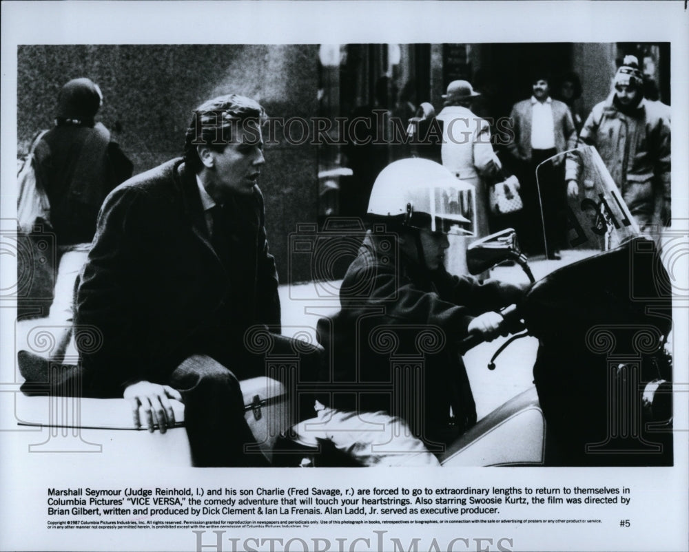 1987 Press Photo &quot;Vice Versa&quot; starring Judge Reinhold, Fred Savage- Historic Images