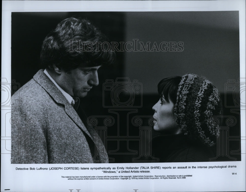 1979 Press Photo Joseph Cortese and Talia Shire in &quot;Windows&quot;.- Historic Images