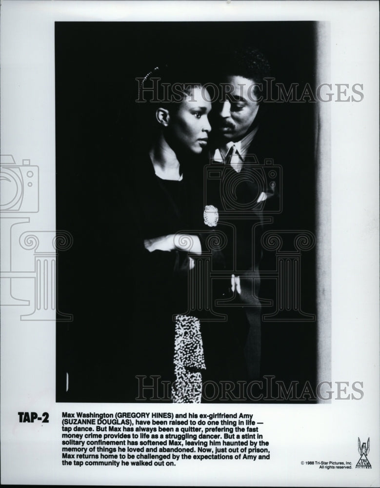 1988 Press Photo Actor Gregory Hines &amp; Suzanne Douglas In &quot;Tap&quot;- Historic Images