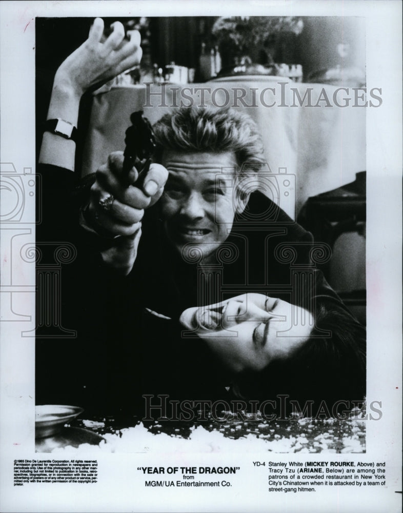 1985 Press Photo Actor Mickey Rourke In &quot;Year Of The Dragon&quot;- Historic Images