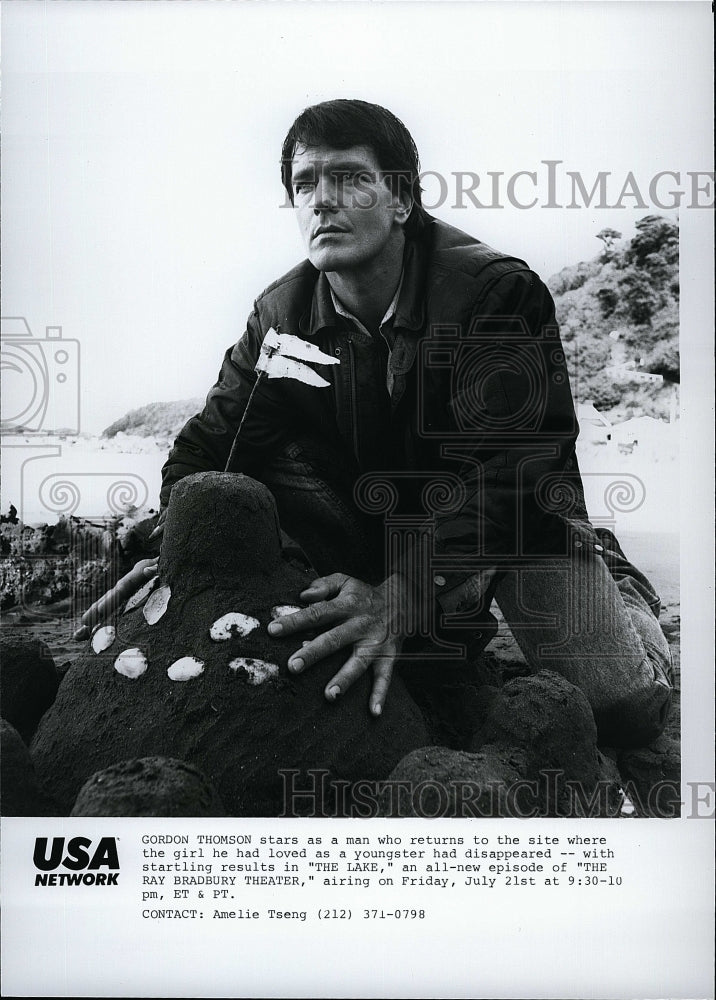 1989 Press Photo Ray Bradbury Theater &quot;The Lake&quot; stars Gordon Thomson- Historic Images