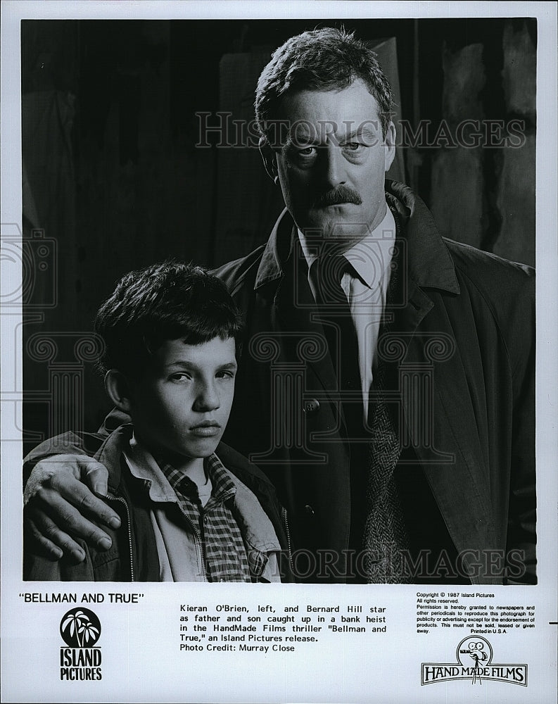 1987 Press Photo Kieran O&#39;Brien and Bernard Hill Actors Bellman and True- Historic Images