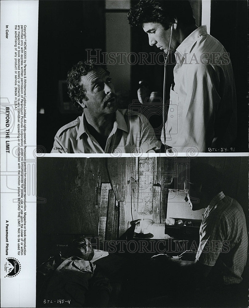 1983 Press Photo Michael Caine and Richard Gere in &quot;Beyond the Limit&quot;- Historic Images