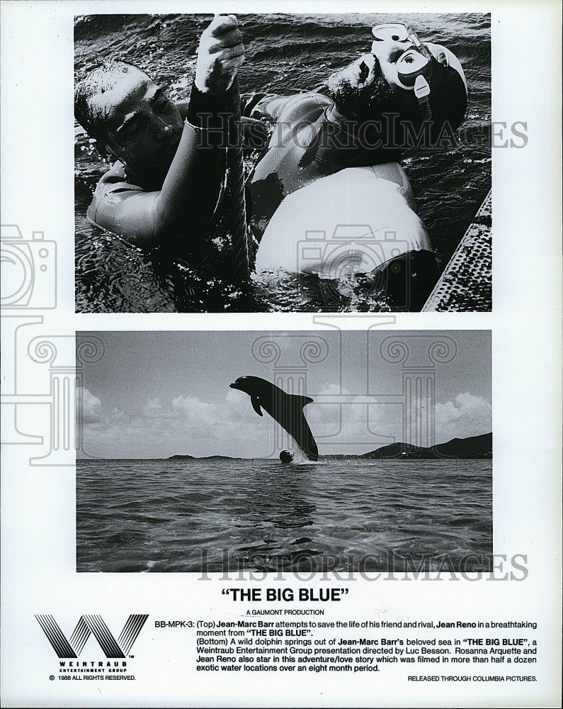 1988 Press Photo "The Big Blue" Jean Marc Barr & Jean Reno- Historic Images