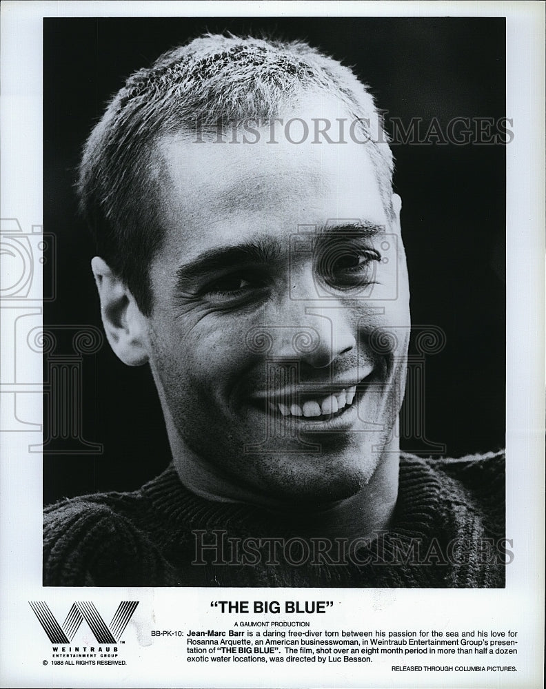 1988 Press Photo "The Big Blue" Jean Marc Barr stars- Historic Images