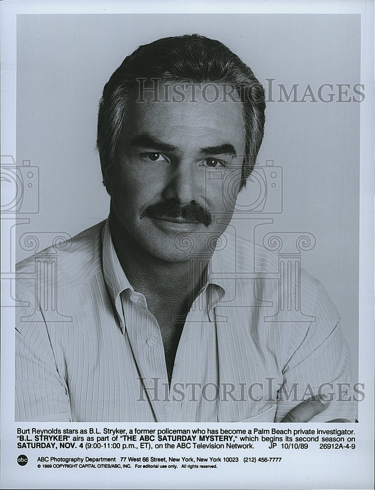 1989 Press Photo Burt Reynolds in &quot;B.L. Stryker&quot;- Historic Images