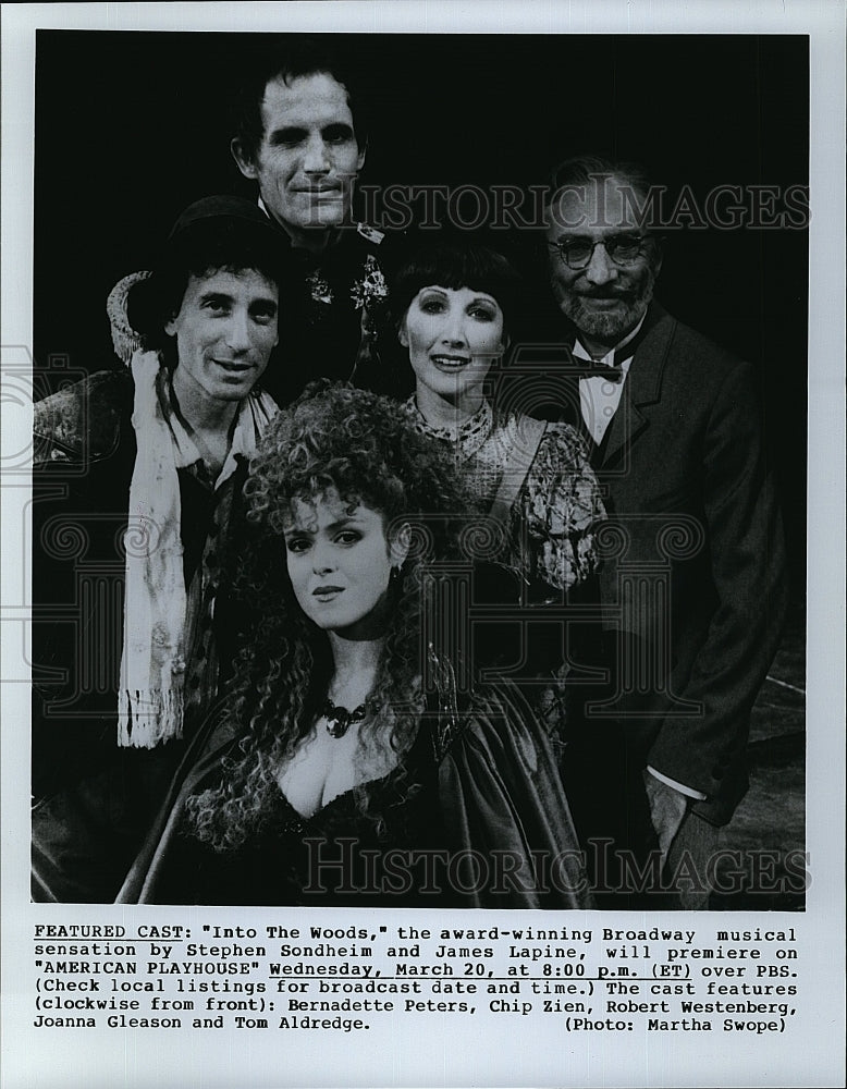 1986 Press Photo Actress Bernadette Peters Stars in &quot;Into the Woods&quot;- Historic Images