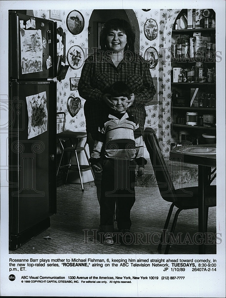 1989 Press Photo Roseanne Barr, Michael Fishman &quot;Roseanne&quot;- Historic Images