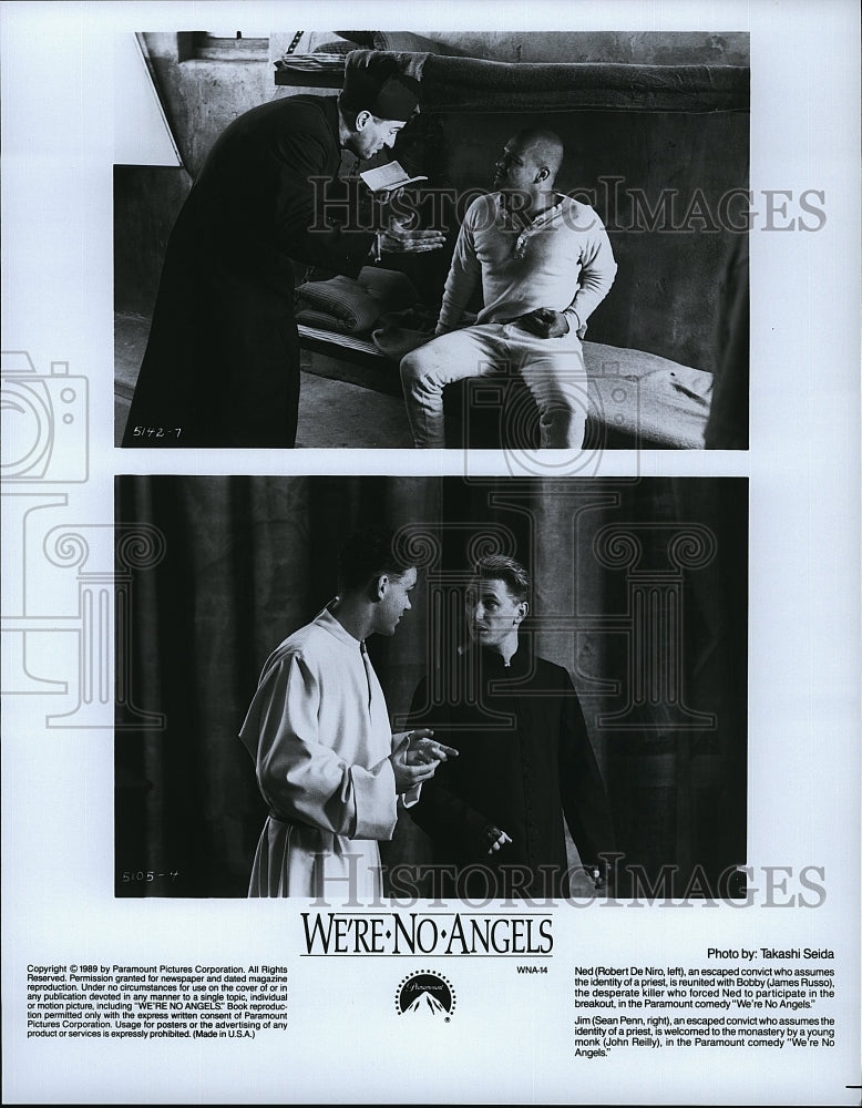 1989 Press Photo Actor Robert De Niro & James Russo in "We're No Angels"- Historic Images