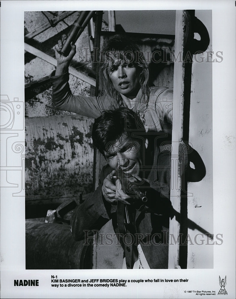 1987 Press Photo &quot;Nadine&quot; Kim Basinger &amp; Jeff Bridges- Historic Images