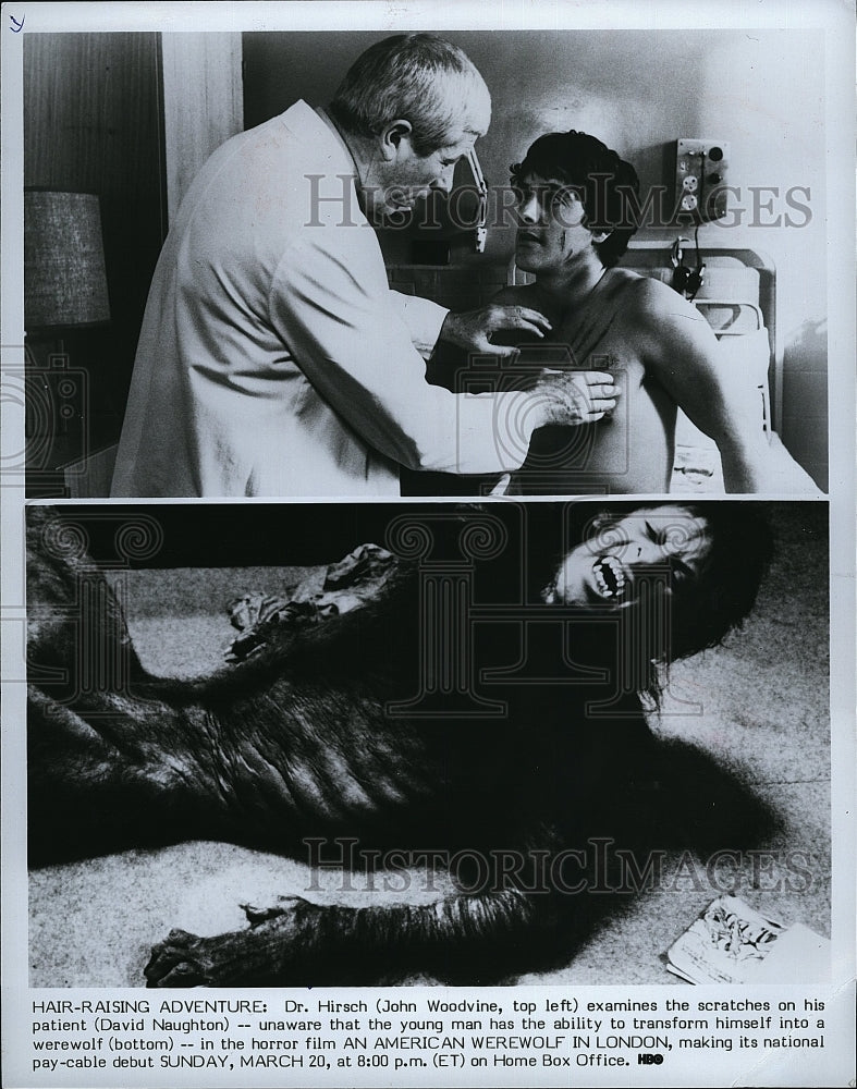 1981 Press Photo &quot;An American Werewolf in London&quot; J Woodvine, David Naughton- Historic Images