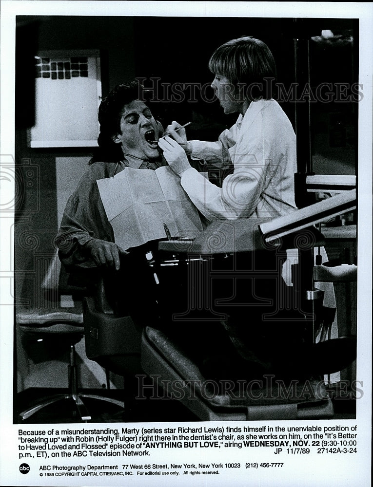 1989 Press Photo Richard Lewis Actor Holly Fulger Actress Anything But Love TV- Historic Images