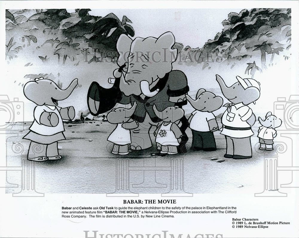 1989 Press Photo Animated film &quot;Babar: The Movie&quot; by New Line Cinema- Historic Images