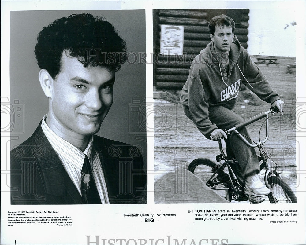 1988 Press Photo Tom Hanks Actor in "Big"- Historic Images