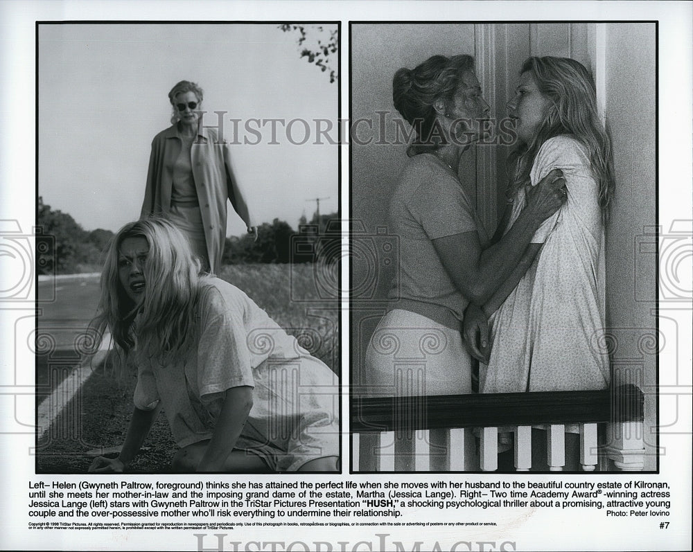 1998 Press Photo Actress Gwyneth Paltrow & Jessica Lange in "Hush" - Historic Images