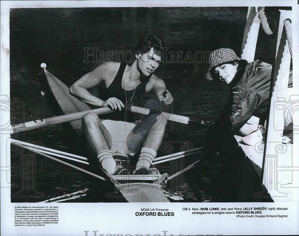 1984 Press Photo &quot;Oxford Blues&quot; Rob Lowe, Ally Sheedy- Historic Images