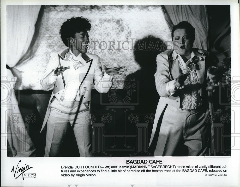 1988 Press Photo &quot;Bagdad Cafe&quot; starring CCH Pounder, Marianne Sagebrecht- Historic Images