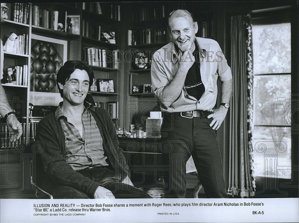 1983 Press Photo Director Bob Fosse, Roger Rees, &quot;Star 80&quot;- Historic Images