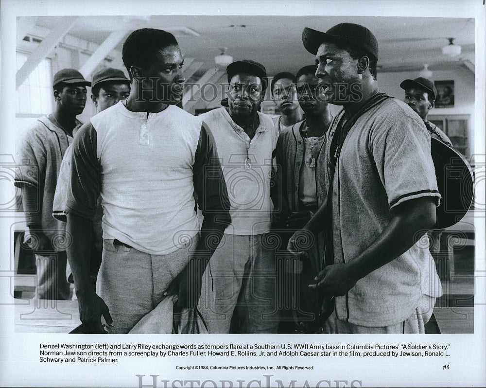 1984 Press Photo A Soldier&#39;s Story Film Actors Denzel Washington Larry Riley- Historic Images