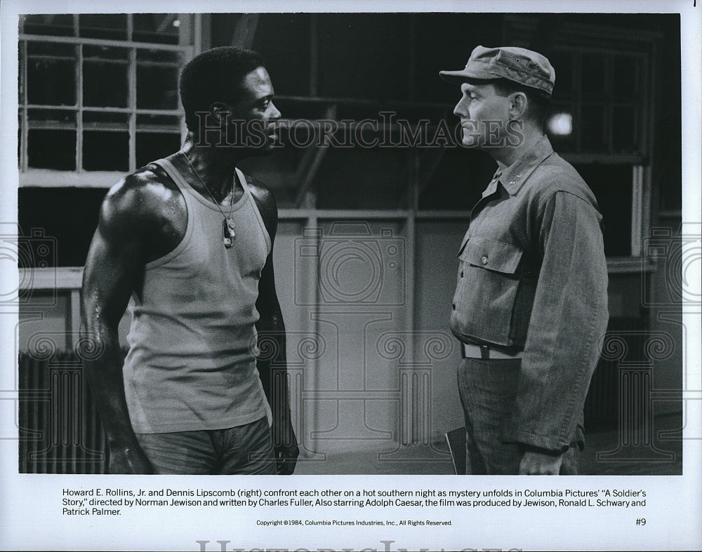 1984 Press Photo A Soldier&#39;s Story Film Actors Howard Rollins Jr Dennis Lipscomb- Historic Images