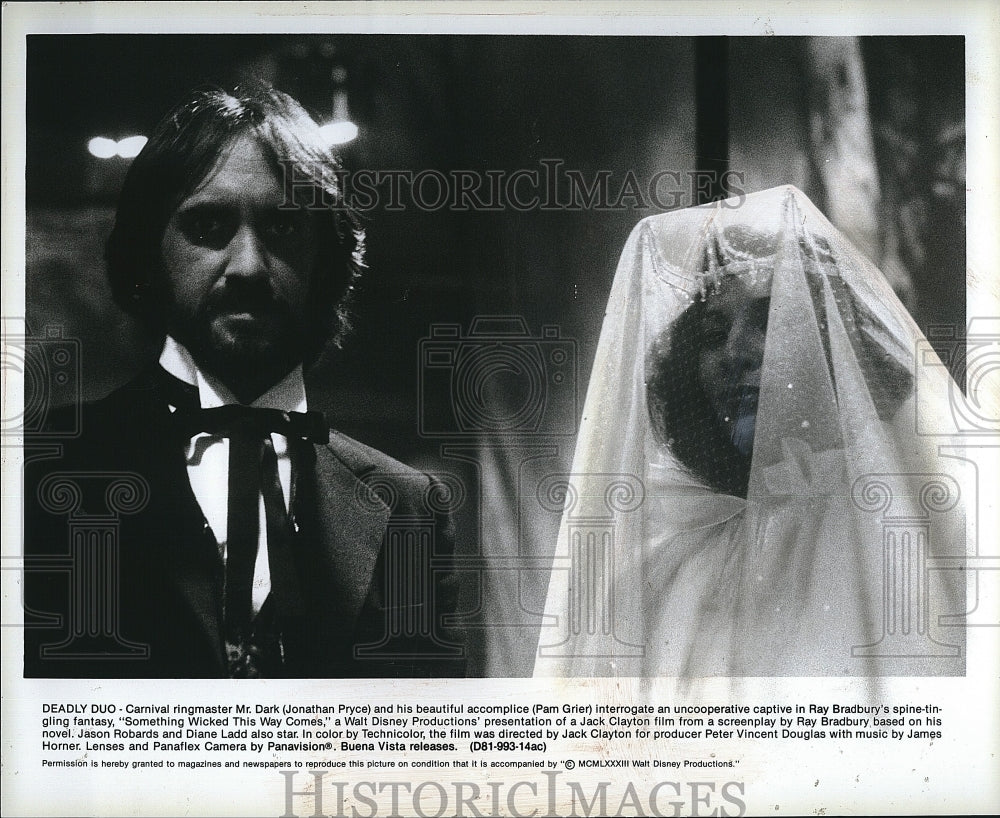 1983 Press Photo Jonathan Pryce, Pam Grier &quot;Something Wicked This Way Comes&quot;- Historic Images