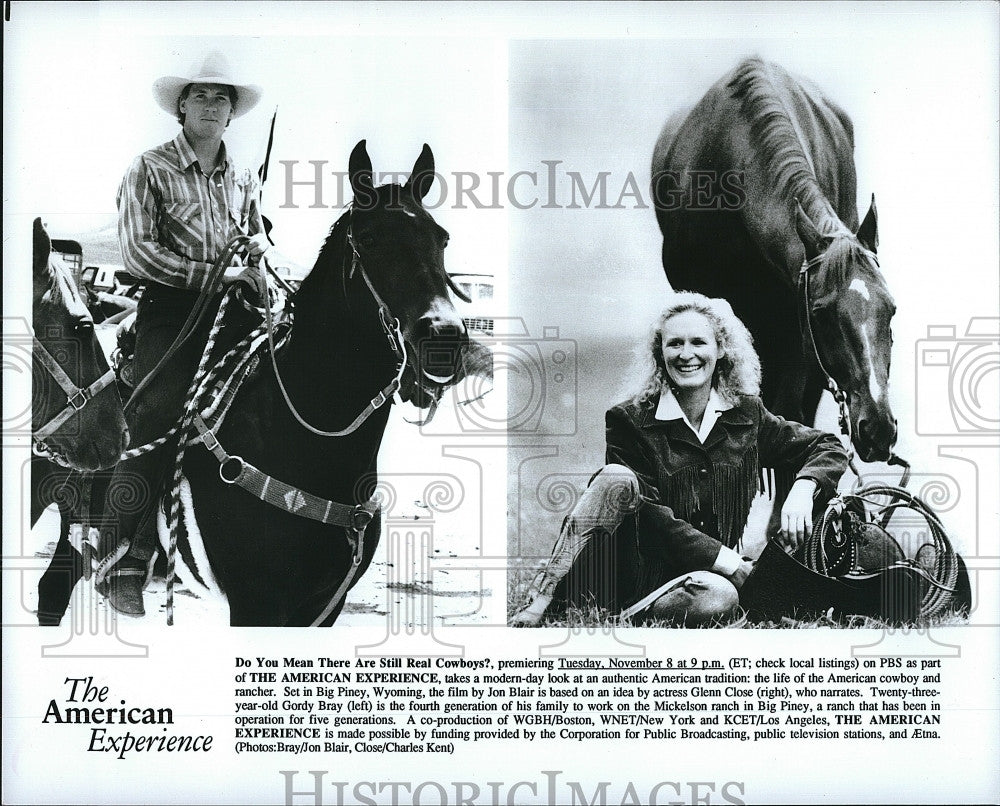 Press Photo Gordy Brady & Glenn Close on PBS's "An American Experience"
with - Historic Images