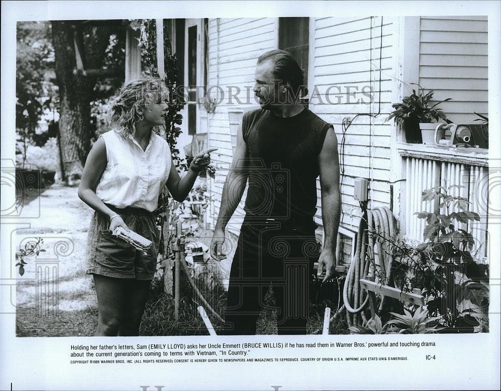 1989 Press Photo &quot;In Country&quot; Emily Lloyd &amp; Bruce Willis- Historic Images