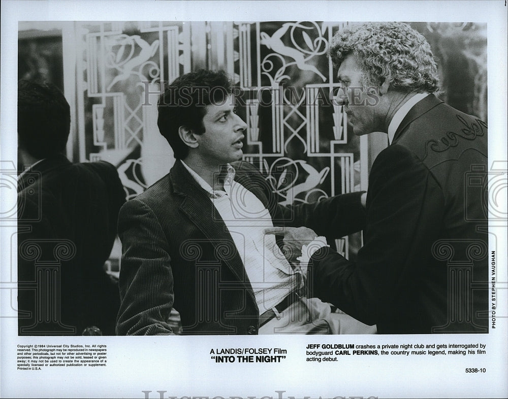 1984 Press Photo Jeff Goldblum &amp; Carl Perkins Star In &quot;Into The Night&quot;- Historic Images