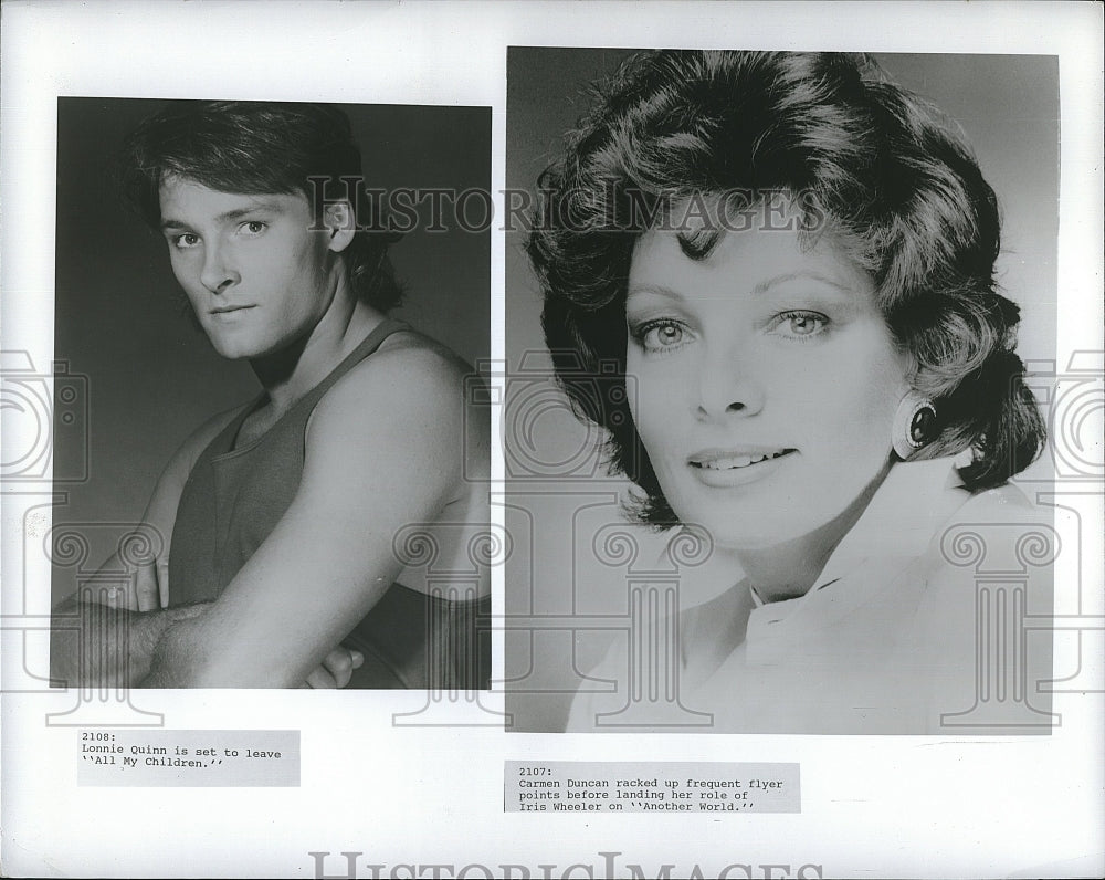1989 Press Photo Soap Opera Stars Lonnie Quinn & Carmen Duncan- Historic Images