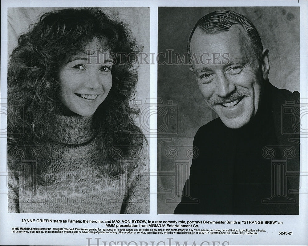 1983 Press Photo Strange Brew Film Actors Lynne Griffin Max Von Sydow Portraits- Historic Images