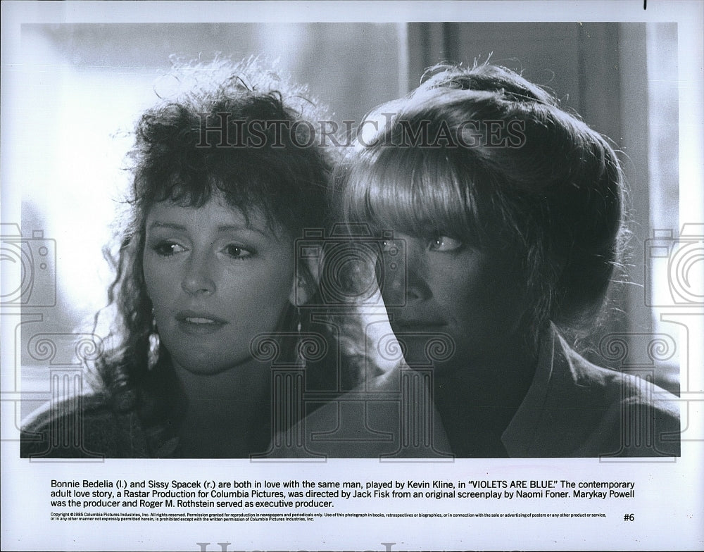 1985 Press Photo &quot;Violets Are Blue&quot; Sissy Spacek &amp; Bonnie Bedelia- Historic Images