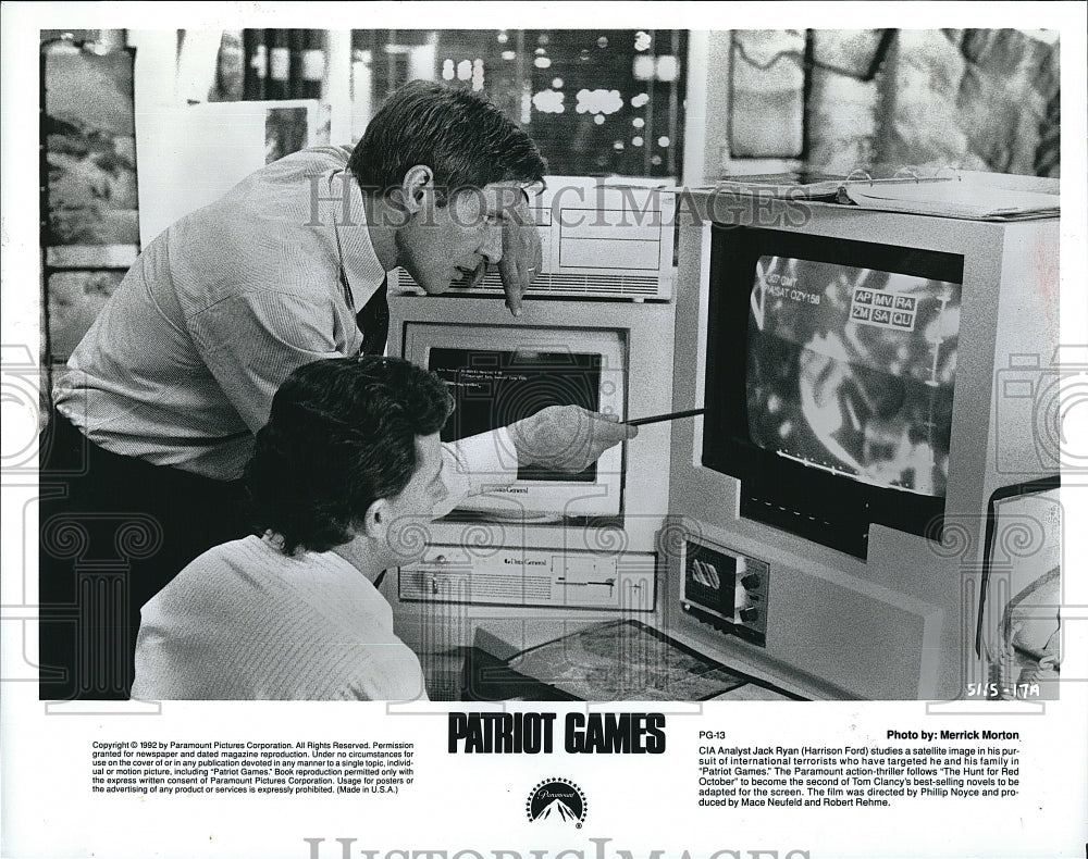 1992 Press Photo Harrison Ford "Patriot Games" - Historic Images