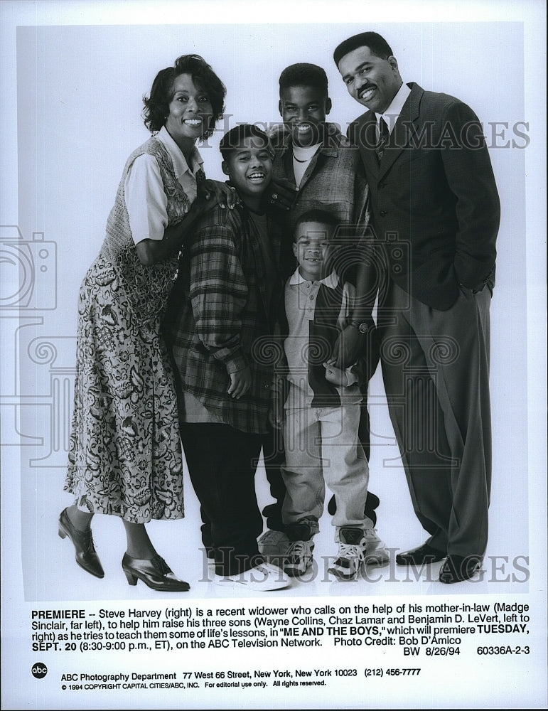 1994 Press Photo Steve Harvey &amp; Madge Sinclair star in &quot;Me And The Boys&quot; - Historic Images
