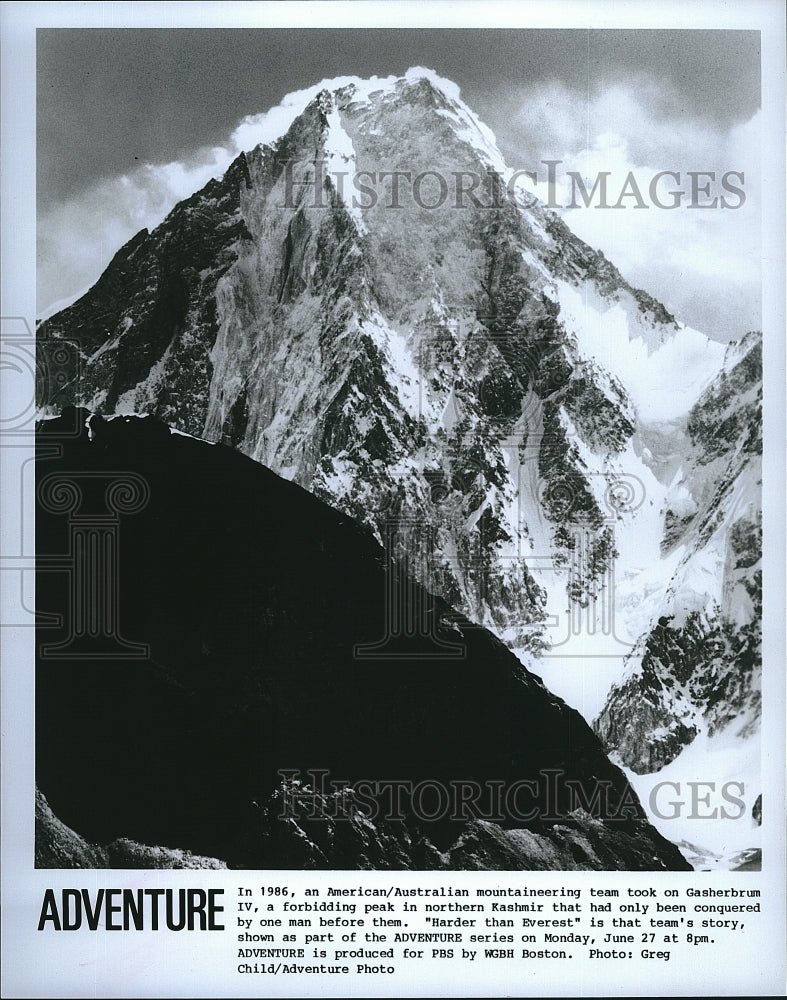 1986 Press Photo &quot;Harder Than Everest&quot; - Adventure Series- Historic Images