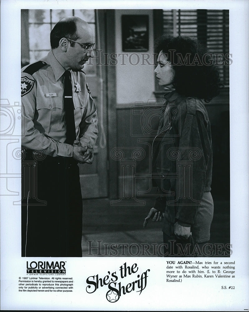 1987 Press Photo She&#39;s The Sheriff Series Actors George Wyner Karen Valentine- Historic Images