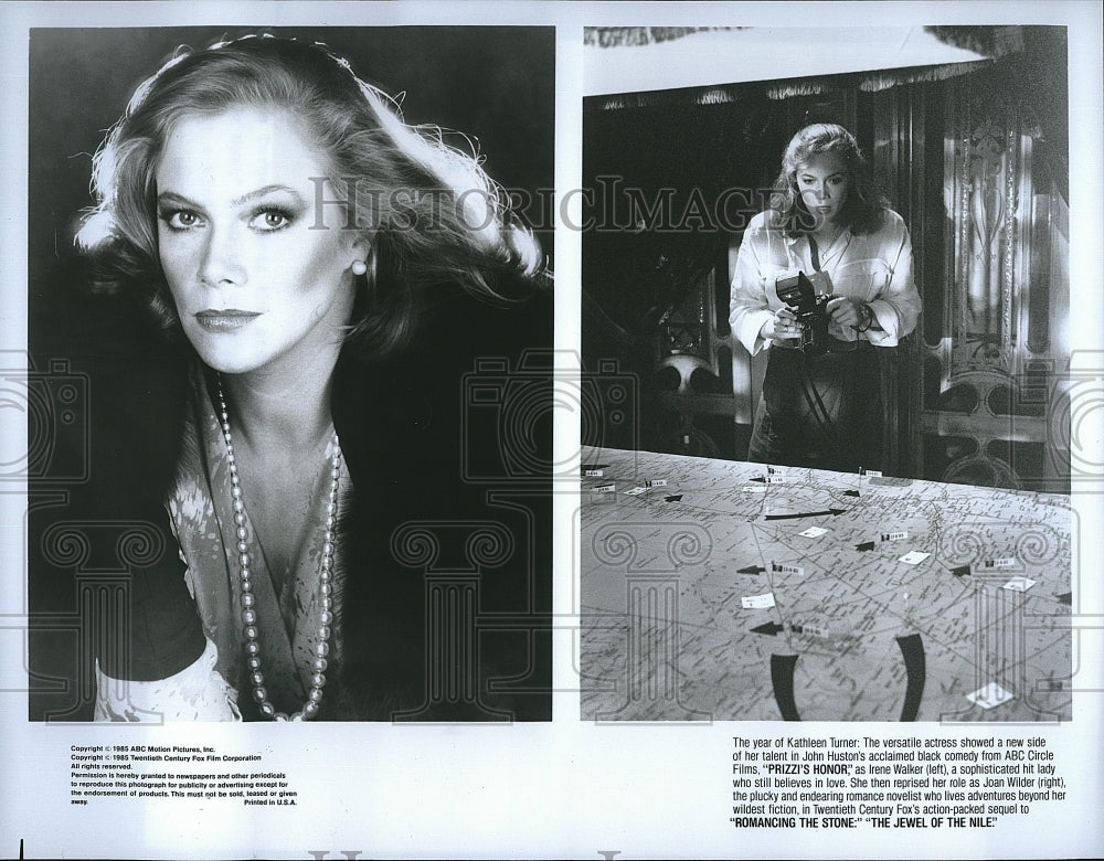 1985 Press Photo Kathleen Turner American Actress Prizzi&#39;s Honor Movie Film- Historic Images