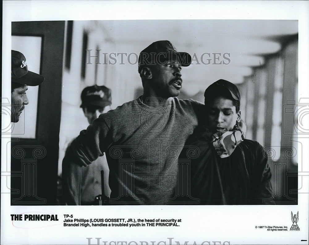 1987 Press Photo Actor Louis Gossett Jr. in &quot;The Principal&quot;- Historic Images