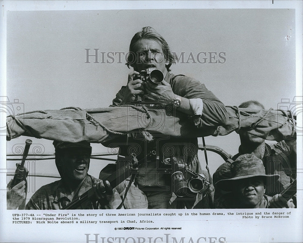 1983 Press Photo Nick Nolte in &quot;Under Fire&quot;- Historic Images