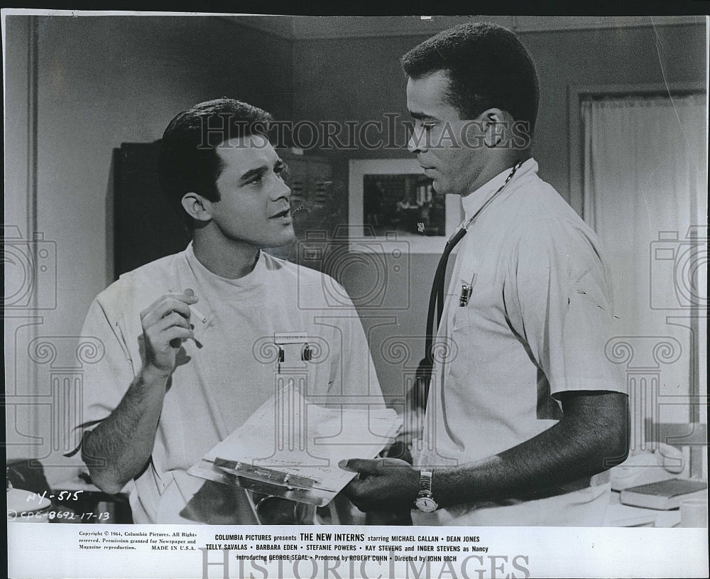 1964 Press Photo Actors Michael Callan & Dean Jones in "The New Interns"- Historic Images