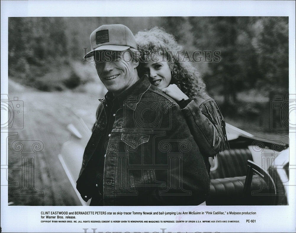 1989 Press Photo Clint Eastwood &amp; Bernadette Peters Star In &quot;Pink Cadillac&quot;- Historic Images