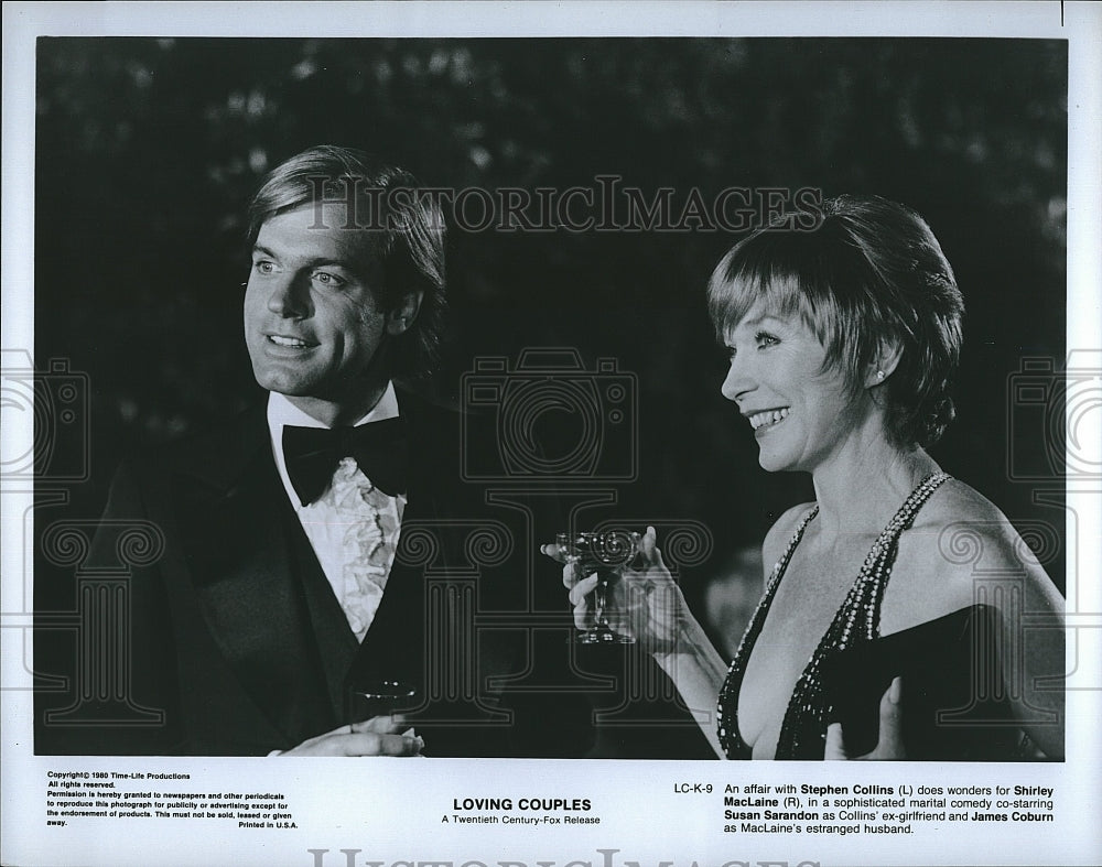 1980 Press Photo &quot;Loving Couples&quot;Shirley MacLaine,Stephen Collins- Historic Images