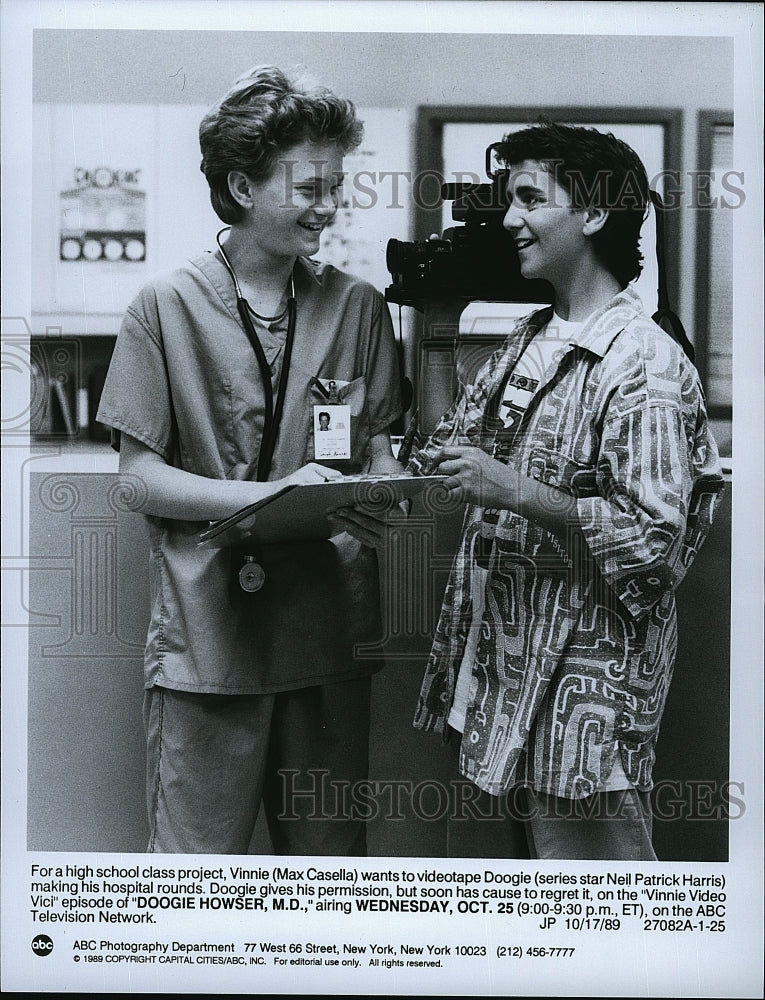 1989 Press Photo Max Casella Actor Neil Patrick Harris Doogie Howser MD TV Show- Historic Images