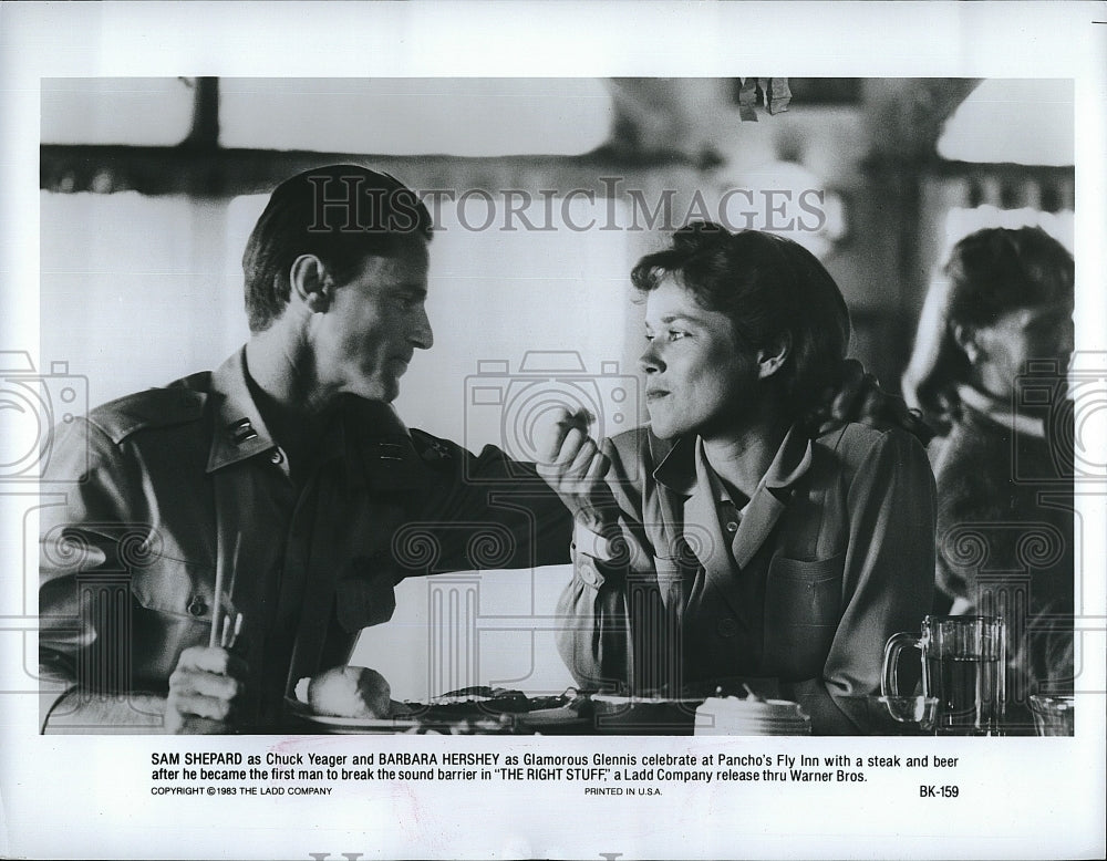 1983 Press Photo Sam Shepard and Barbara Hershey in &quot;The Right Stuff&quot;- Historic Images