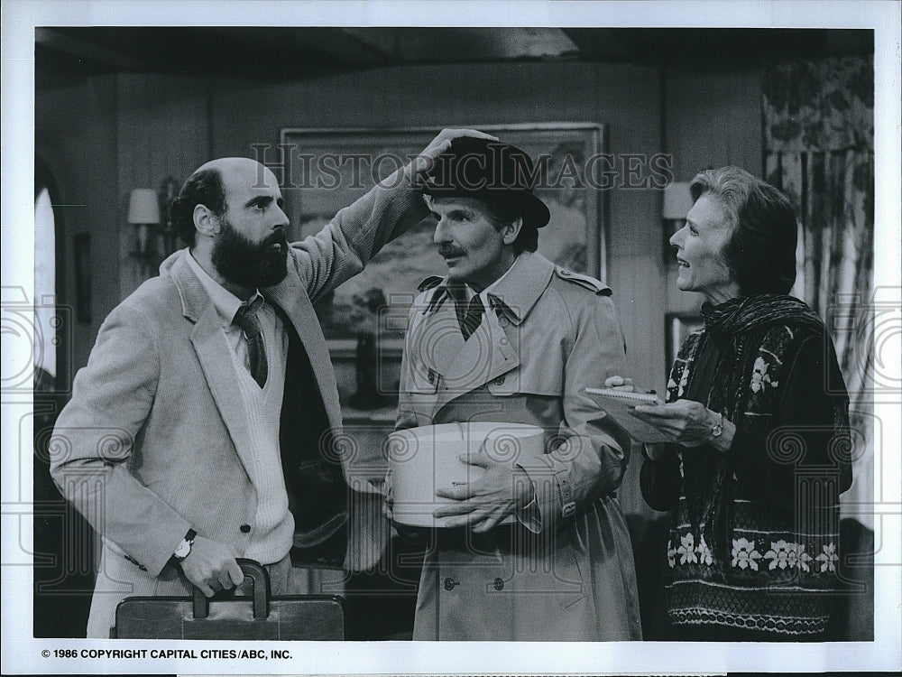 1986 Press Photo &quot;Mr Sunshine&quot; Jeffrey Tambor, Leonard Frey, Nan Martin- Historic Images